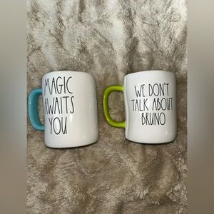 Rae Dunn Magic Awaits You and We Don't Talk About Bruno Mugs - Blue and Green